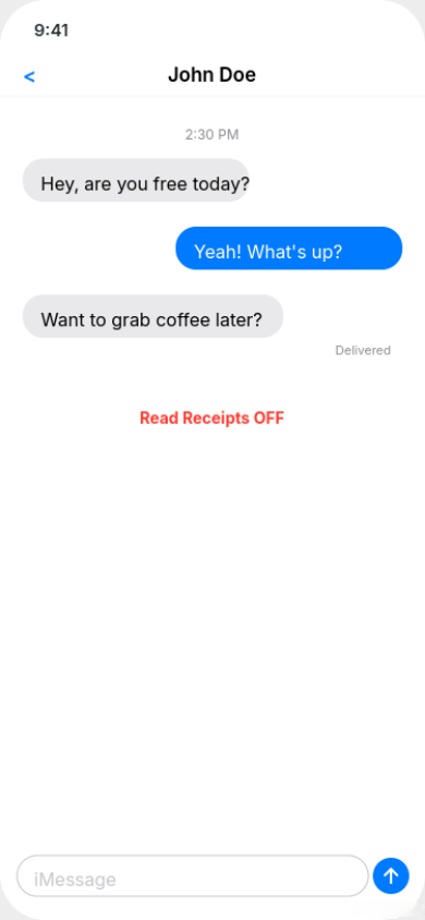Delivered status with timestamp in iMessage