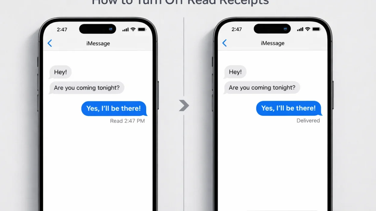 iPhone screen showing Messages settings with Send Read Receipts toggle switched off